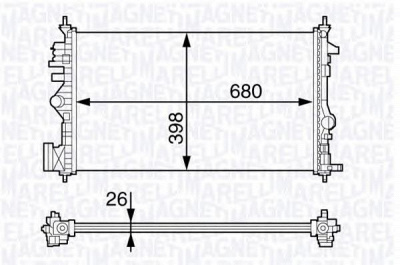 MAGNETI MARELLI 350213141300 -  Радиатор, охлаждение двигателя